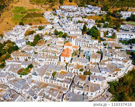 Capileira village aerial panoramic view, Spain Capileira village aerial panoramic view, Spain 118337418
