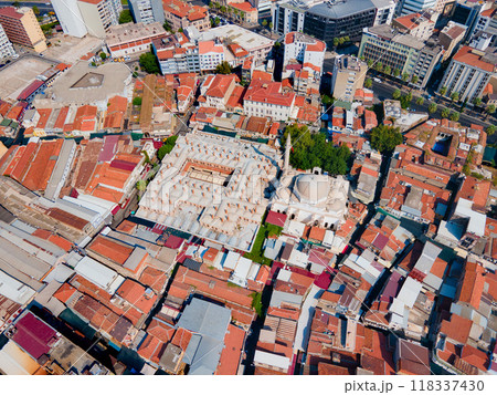 Hisar Mosque aerial panoramic view in Izmir city in Turkey 118337430