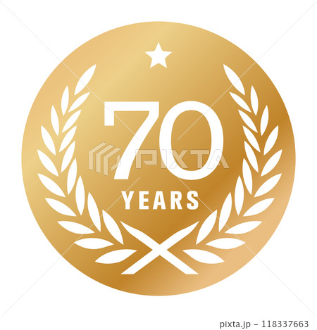 70 years anniversary vector logo, icon 118337663