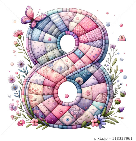 3D number eight 3D number eight 118337961