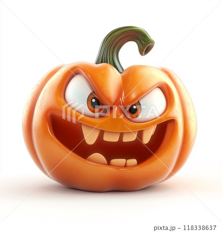 3D Cartoon Cute Funny Halloween Pumpkin 118338637