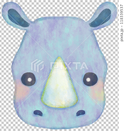 可愛的犀牛插畫臉 118339537