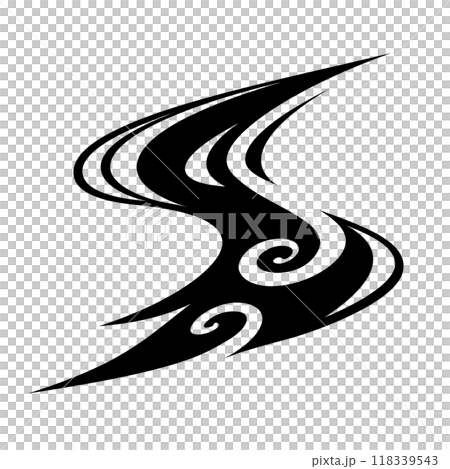 清涼的流水波紋剪影素材 118339543