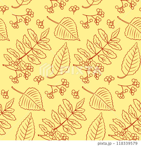 Autumn contour contrast seamless pattern Autumn contour contrast seamless pattern 118339579