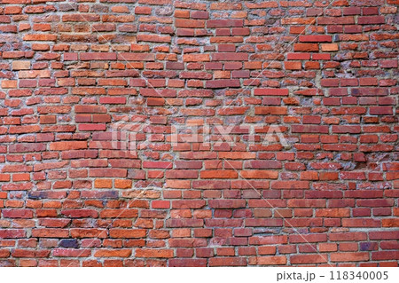 Seamless Red Brick Wall Texture with Vintage Retro Appeal and Cracks Seamless Red Brick Wall Texture with Vintage Retro Appeal and Cracks 118340005