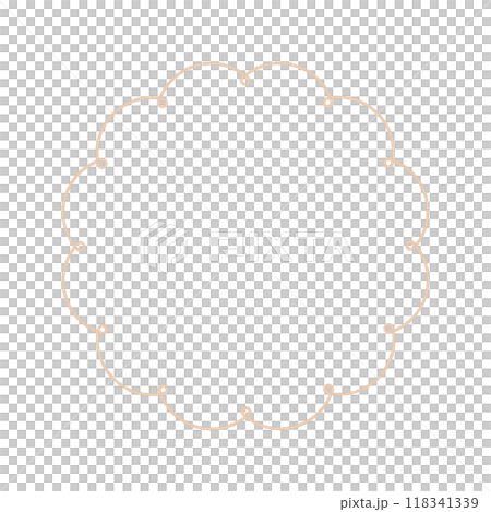 Fluffy circles like hand-drawn flowers - Simple and cute thin line frames and decorations 118341339