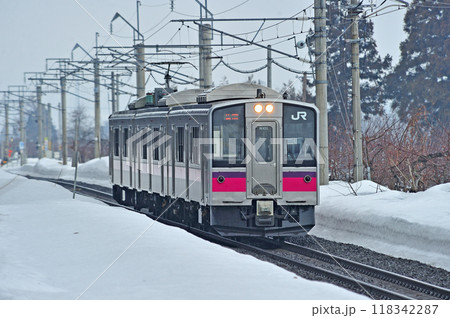 奥羽本線　大釈迦ー浪岡　JR東日本　701系　N101編成（青森） 118342287