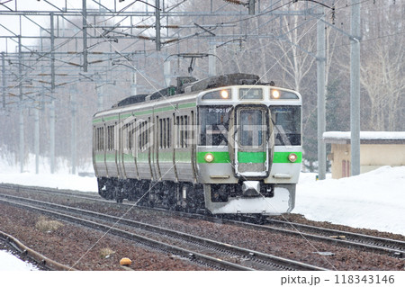 千歳線　西の里（信）　JR北海道　721系　F-3018編成（札幌）　エアポート 118343146