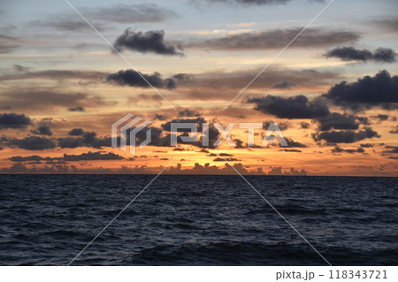 Sunset Sky Over The Sea, Beautiful Cloudscape, Dramatic Landscape 118343721