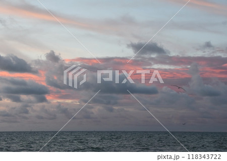 Sunset Sky Over The Sea, Beautiful Cloudscape, Dramatic Landscape Sunset Sky Over The Sea, Beautiful Cloudscape, Dramatic Landscape 118343722