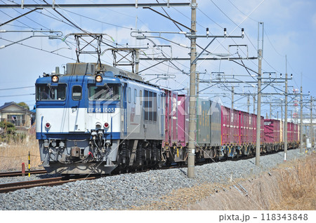 東北本線　栗橋ー東鷲宮　JR貨物　EF64-1005（愛知） 118343848