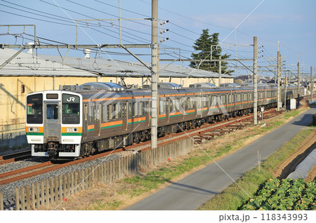 高崎線 深谷ー岡部 JR東日本 211系 C10編成(高崎) 高崎線 深谷ー岡部 JR東日本 211系 C10編成(高崎) 118343993