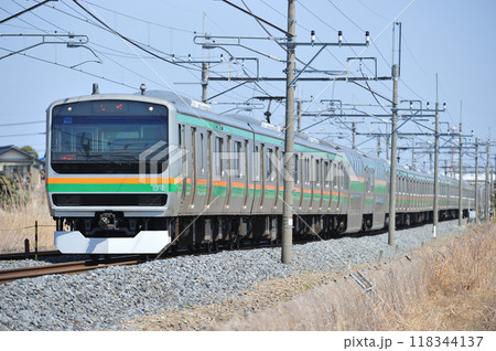 東北本線　東鷲宮ー栗橋　JR東日本　E231系1000番台　U535編成（小山） 118344137