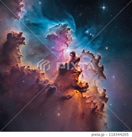 幻想的な光る水色のテクスチャ背景 118344205