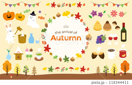 秋のイラストセット 118344411