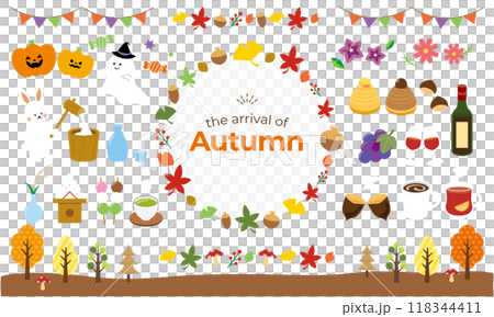 Autumn illustration set 118344411