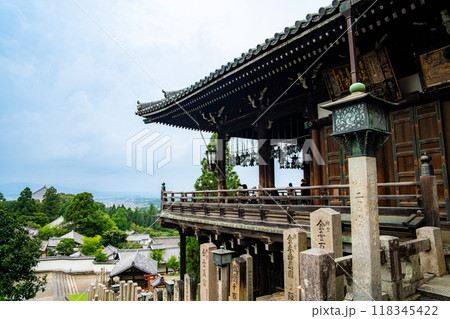 Todaiji Nigatsudo February Hall temple in Nara, Japan 118345422