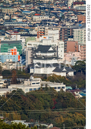 神奈川県/ 石垣山一夜城（石垣山城・石垣山一夜城歴史公園）からみる小田原城と周辺景色 118346102