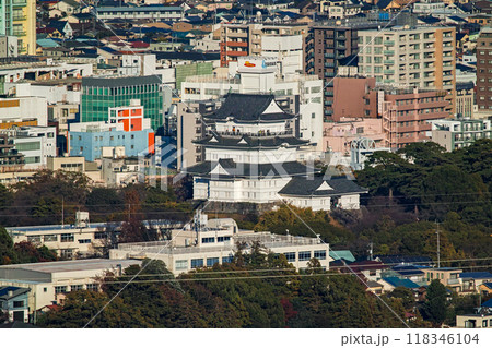 神奈川県/ 石垣山一夜城(石垣山城・石垣山一夜城歴史公園)からみる小田原城と周辺景色 神奈川県/ 石垣山一夜城(石垣山城・石垣山一夜城歴史公園)からみる小田原城と周辺景色 118346104