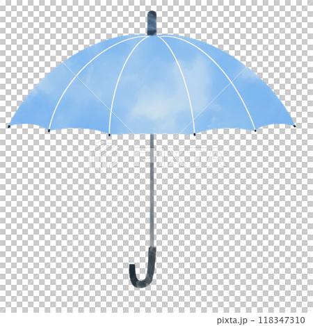 水彩風格簡約淺藍色雨傘 水彩風格簡約淺藍色雨傘 118347310