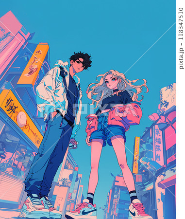 デートするおしゃれなカップル 118347510