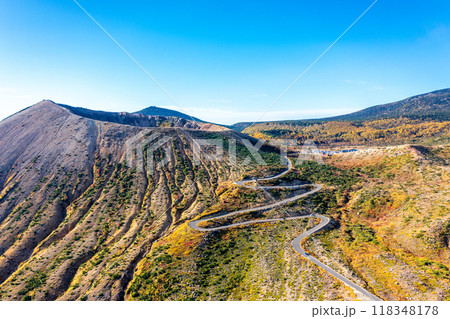 秋の磐梯吾妻スカイライン（福島県福島市） 118348178