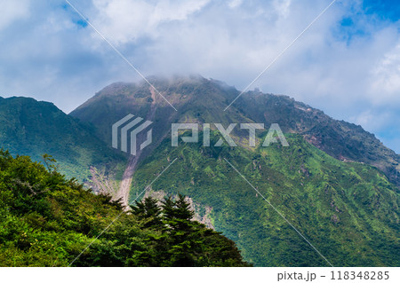 新緑の仁田峠第二展望所からの眺め　平成新山　【長崎県雲仙市】 118348285
