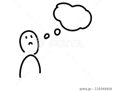 考える人のゆるいイラスト 118348926