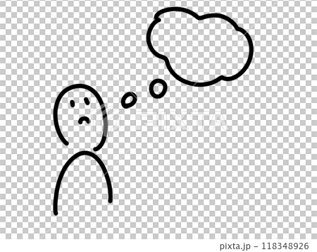 考える人のゆるいイラスト 118348926