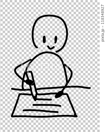 A casual illustration of a person studying A casual illustration of a person studying 118348927