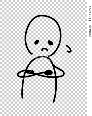 A relaxed illustration of a depressed person A relaxed illustration of a depressed person 118348931