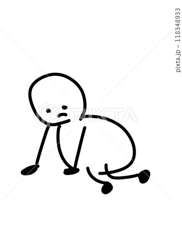 落ち込む人のゆるいイラスト 118348933