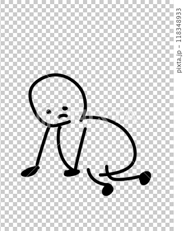 落ち込む人のゆるいイラスト 118348933