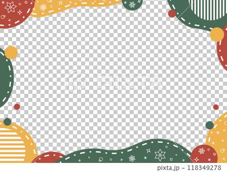 冬天圖像框架，雪花，聖誕顏色 118349278