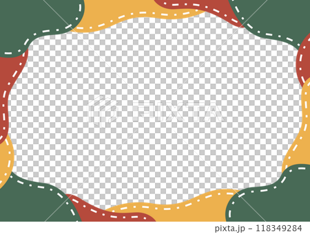 Pop design frames, curved objects and dotted lines, Christmas colors 118349284