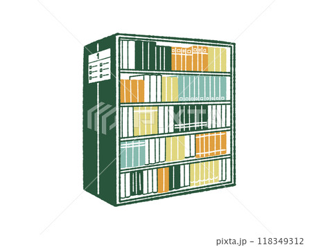 図書館の書架-4色 118349312