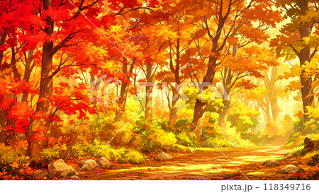 紅葉の山道 紅葉の山道 118349716