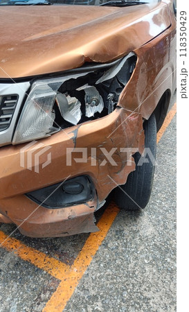 broken left headlight from accident 118350429