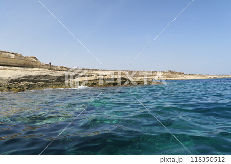 マルタのマルサシュロックから遊覧船で巡る海岸線 マルタのマルサシュロックから遊覧船で巡る海岸線 118350512