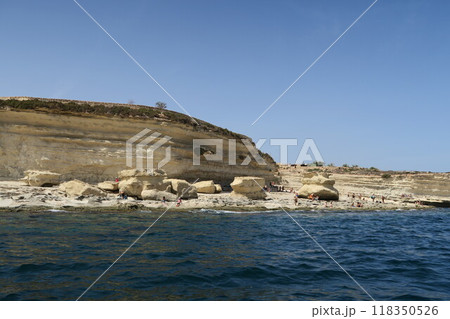 マルタのマルサシュロックから遊覧船で巡る海岸線 マルタのマルサシュロックから遊覧船で巡る海岸線 118350526