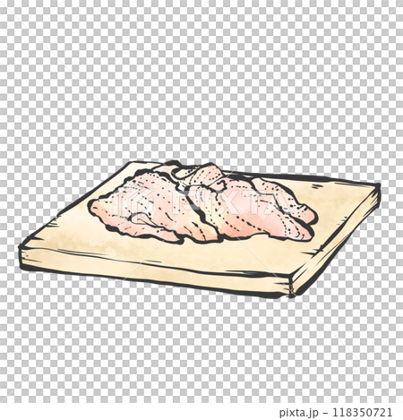 鶏皮の手書き筆絵風イラスト 118350721