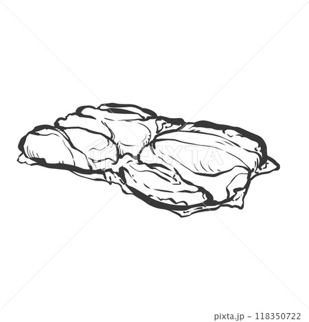 鶏もも肉の手書き筆絵風イラスト 118350722