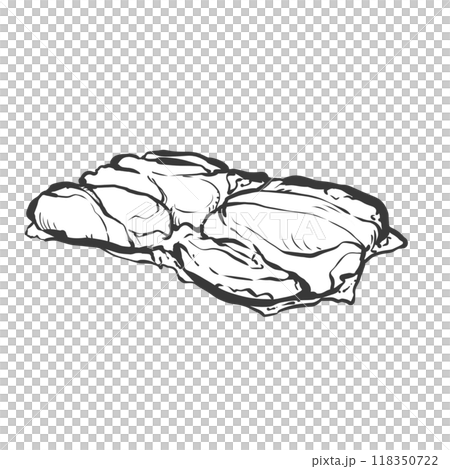 鶏もも肉の手書き筆絵風イラスト 118350722