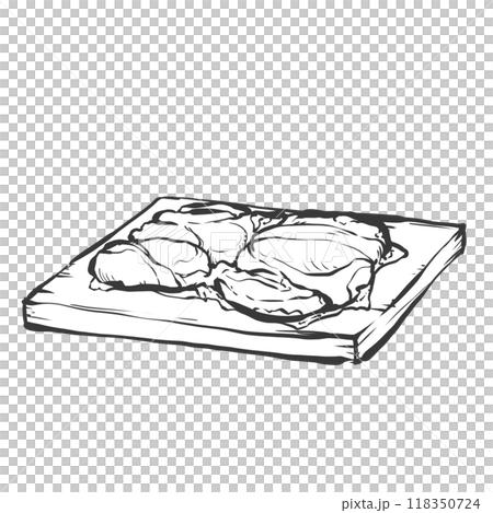 鶏もも肉の手書き筆絵風イラスト 118350724