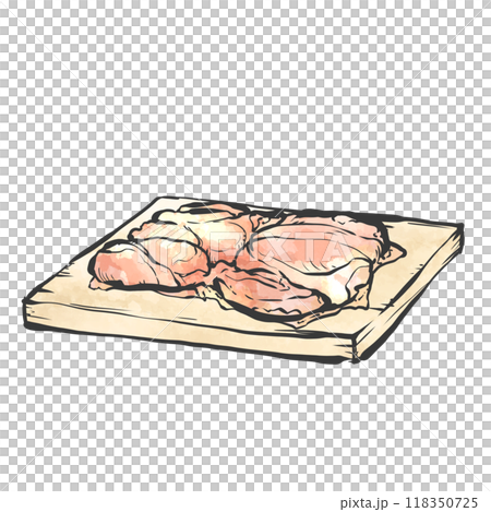 Hand-drawn illustration of chicken thigh 118350725