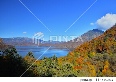 紅葉の始まった奥日光男体山 紅葉の始まった奥日光男体山 118350803