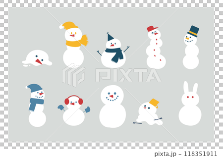 Snowman illustration set Snowman illustration set 118351911