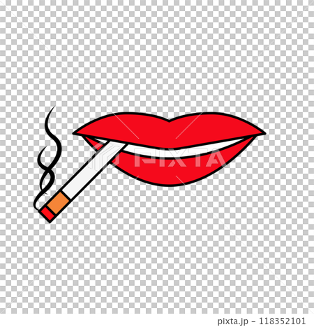 Smoking woman icon 118352101
