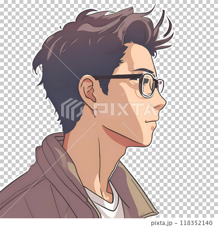 Profile of a man wearing glasses Profile of a man wearing glasses 118352140