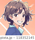 笑顔でこちらを見る若い女性 118352145